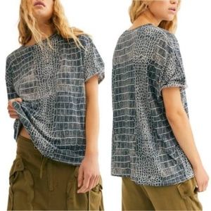 Free People We The Free Printed Clarity Python Snake Print Graphic Tee